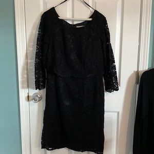 Pepperberry Dressy Black Lace Fully Lines Dress 14 Really Curvy
